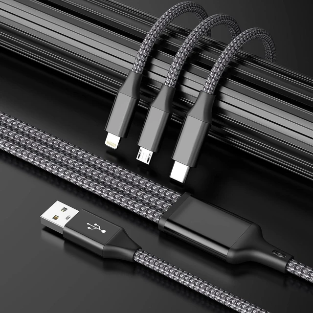 Alt view image 2 of 7 - 3 IN 1 Multi Charging Cable Phone Chargers for Multiple Devices 2Pack 4FT