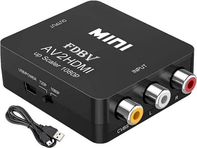 Main image of for RCA to HDMI Adapter AV to HDMI Converter Video Audio 1080P Mini for RCA Composite CVBS Converter Adapter for Supporting PAL/NTSC for TV/PC/ PS3/ STB/Xbox VHS/VCR/Blue-Ray DVD Players