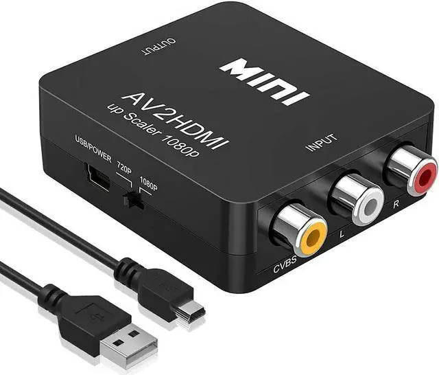Main image of RCA to HDMI AV to HDMI Converter 1080P 4k Video Audio TV 3 RCA CVBS HDMI with USB Charging Cable