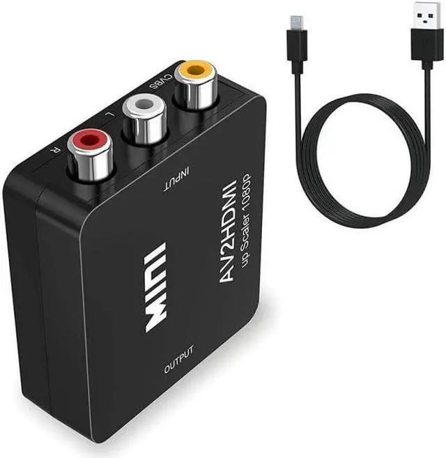 Alt view image 5 of 7 - RCA to HDMI AV to HDMI Converter 1080P 4k Video Audio TV 3 RCA CVBS HDMI with USB Charging Cable