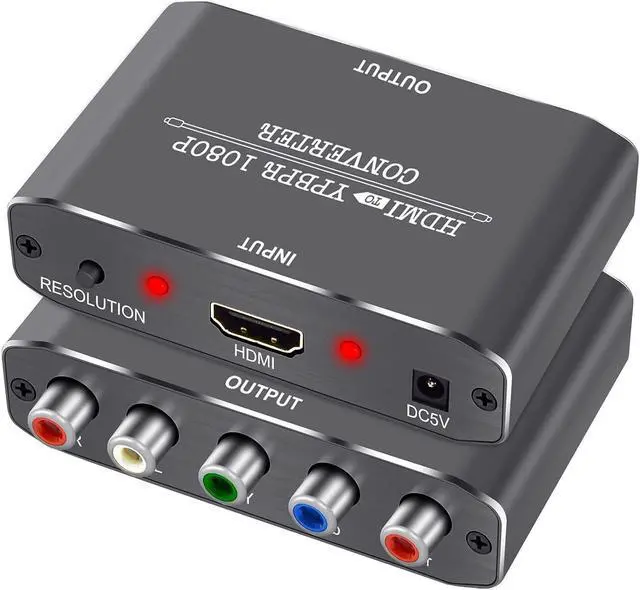 Main image of HDMI to Component Vedio Converter Muosu HDMI to Ypbpr Scaler HDMI Input to Component Video + R/L Audio Output Converter Adapter Support 1080p for PS3 DVD(Aluminum)