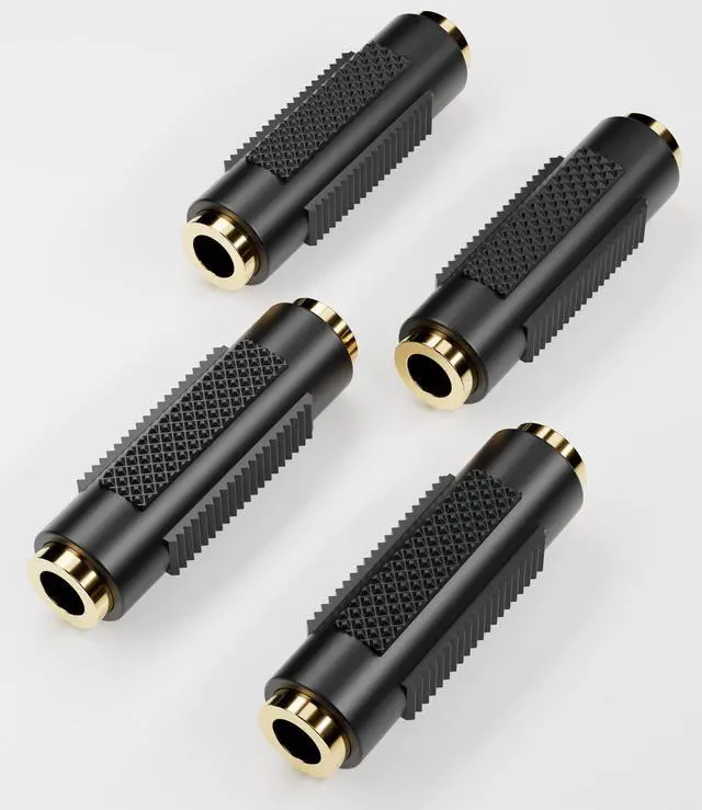 Alt view image 2 of 7 - 3.5 mm Female to Female Adapter 3.5mm Stereo Jack to 3.5mm Stereo Jack Adapter Connectors Stereo Coupler Female to Female Gold Plated -4pack