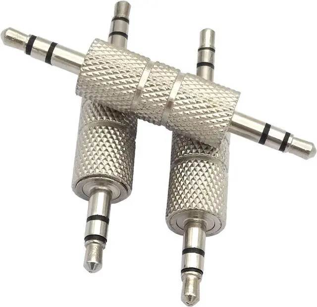 Alt view image 2 of 4 - NW GenHaoQi 3Pcs Metal Silver 3 Pole 3.5mm Male to Male Audio Adapter 1/8 Coupler Joiner Stereo Jack Adapter Connectors Compatible for Laptop MP3 Miniature TV Tuning Equipment Car Audio etc.