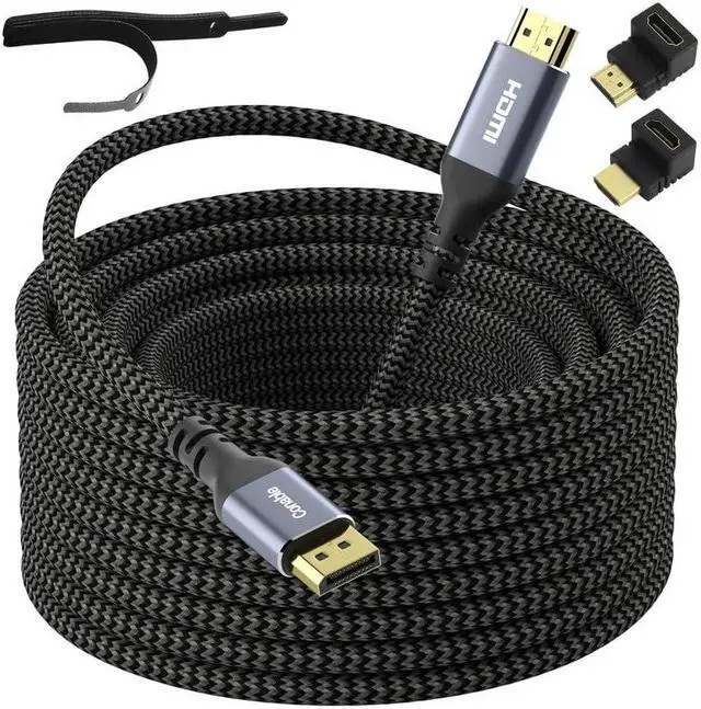 Main image of 4K DisplayPort to HDMI Cable 10FT 4K@60Hz HDR High Speed Active Display Port to HDMI Cable UHD Converter Uni-Directional Braided Cord Support 4K@60Hz 2K@120Hz 1080P for HDTV Monitor Projector