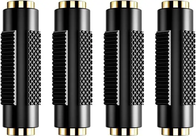 Main image of 3.5 mm Female to Female Adapter 3.5mm Stereo Jack to 3.5mm Stereo Jack Adapter Connectors Stereo Coupler Female to Female Gold Plated -4pack