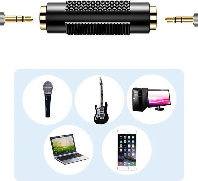 Alt view image 7 of 7 - 3.5 mm Female to Female Adapter 3.5mm Stereo Jack to 3.5mm Stereo Jack Adapter Connectors Stereo Coupler Female to Female Gold Plated -4pack