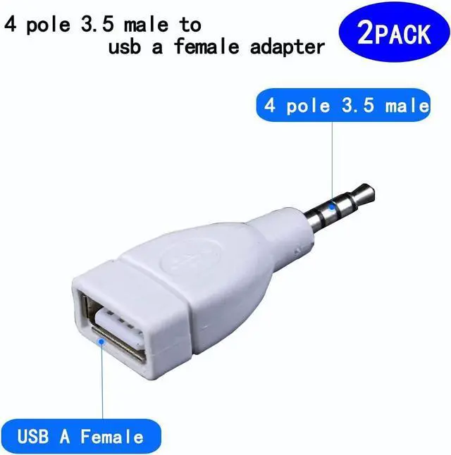 Alt view image 2 of 5 - USB Female to 3.5mm Jack Male Audio Converter Adapter (2-Pack)