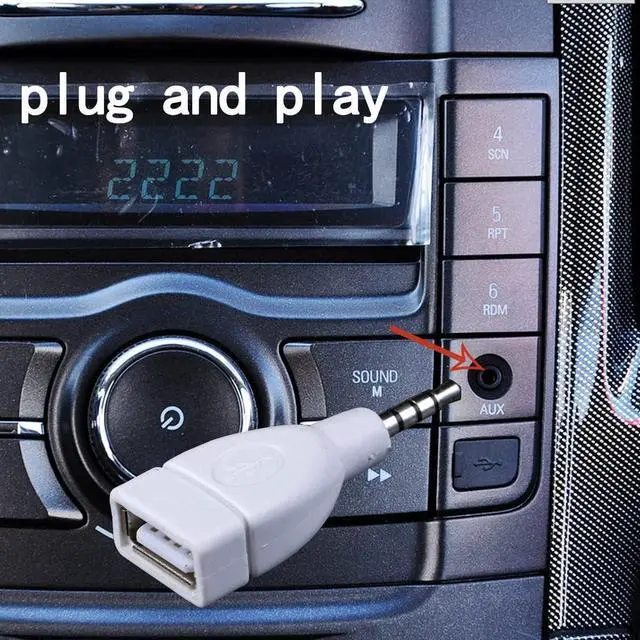 Alt view image 4 of 5 - USB Female to 3.5mm Jack Male Audio Converter Adapter (2-Pack)
