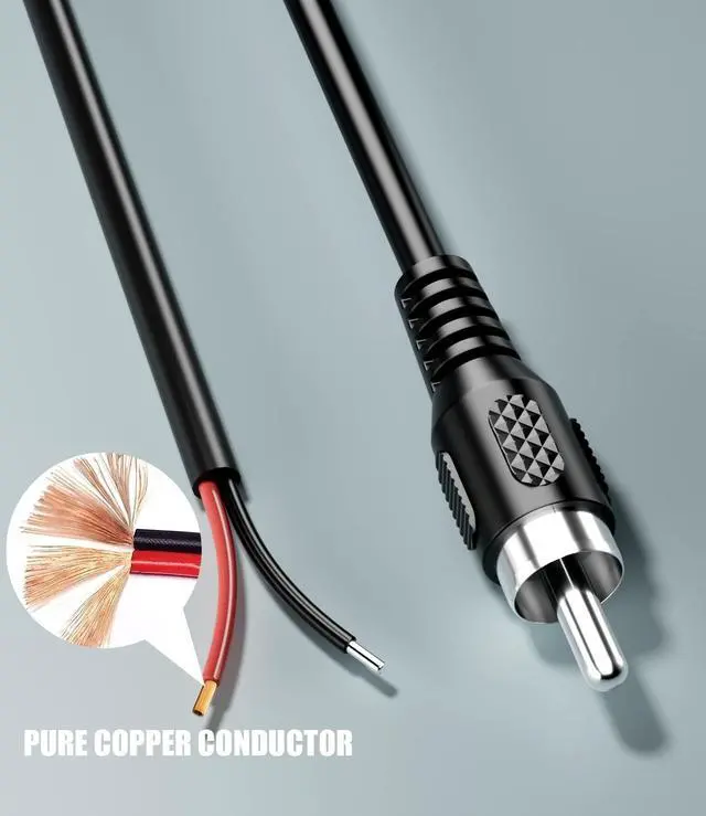 Alt view image 4 of 6 - RCA to Bare Wire Speaker Cable 2 Pack Speaker Bare Wire Cables to RCA Plugs Adapter Repair Speaker Cord for Speakers Amplifier Audio Video AV Receivers- DIY 2m line