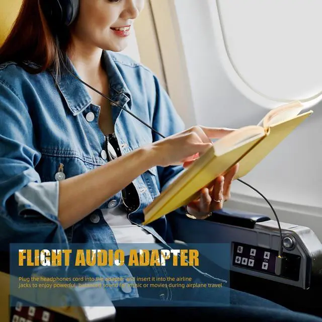Alt view image 7 of 7 - Airplane Headphone Adapter Gold Plated Dual 3.5mm Male to 3.5mm Female Airplane Headphone Adapter for Audio Jack to Plug Air Plane Flight Connector Dual Socket Earphone - 3pack