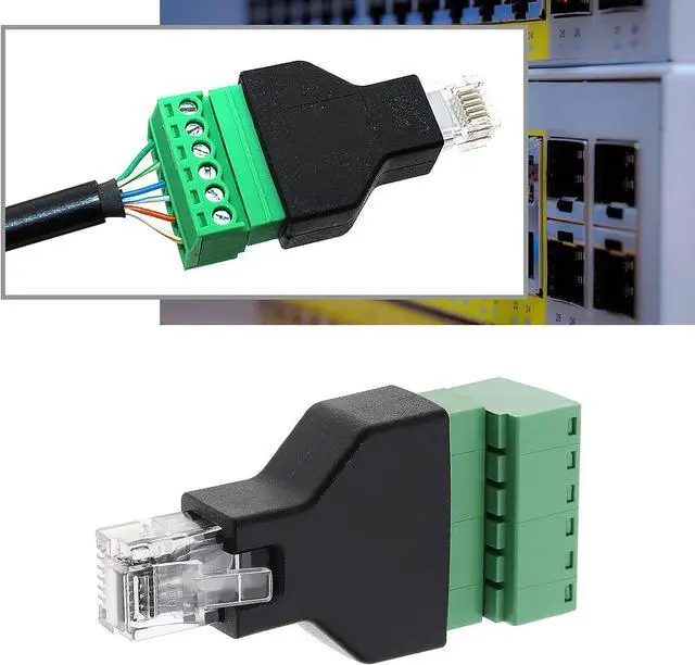 Alt view image 4 of 7 - 2PCS RJ12 Audio Adapter Connector Ethernet RJ12 6P6C Male to 6 Pin Screw Terminals Adapter Connector Home Audio Accessories