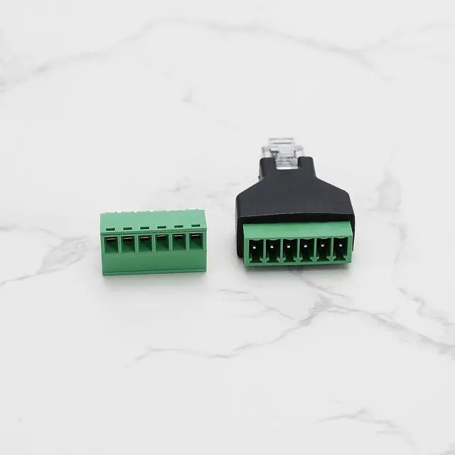 Alt view image 6 of 7 - 2PCS RJ12 Audio Adapter Connector Ethernet RJ12 6P6C Male to 6 Pin Screw Terminals Adapter Connector Home Audio Accessories