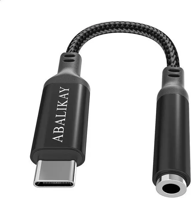 Main image of USB C to 3.5mm Audio Adapter USB C Headphone Adapter USB Type C to Aux Female Headphones Jack Dongle Cable Compatible with Samsung Galaxy S23 S22 S21 S20 Ultra Note 10 20 A53 iPad Pro Air Black