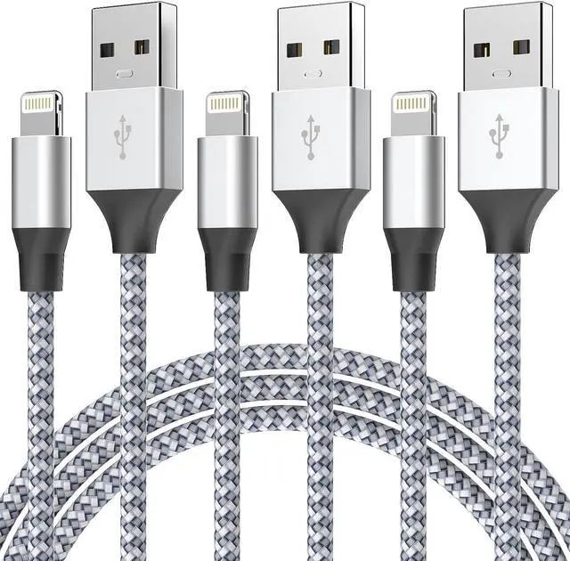 Main image of Durable iPhone Charger Cord 6FT 3Pack [Apple MFi Certified] Lightning Cable Nylon Braided iPhone Cord Fast Charging iPhone Cable Compatible with iPhone 14/13/12 Pro Max/12Pro/11
