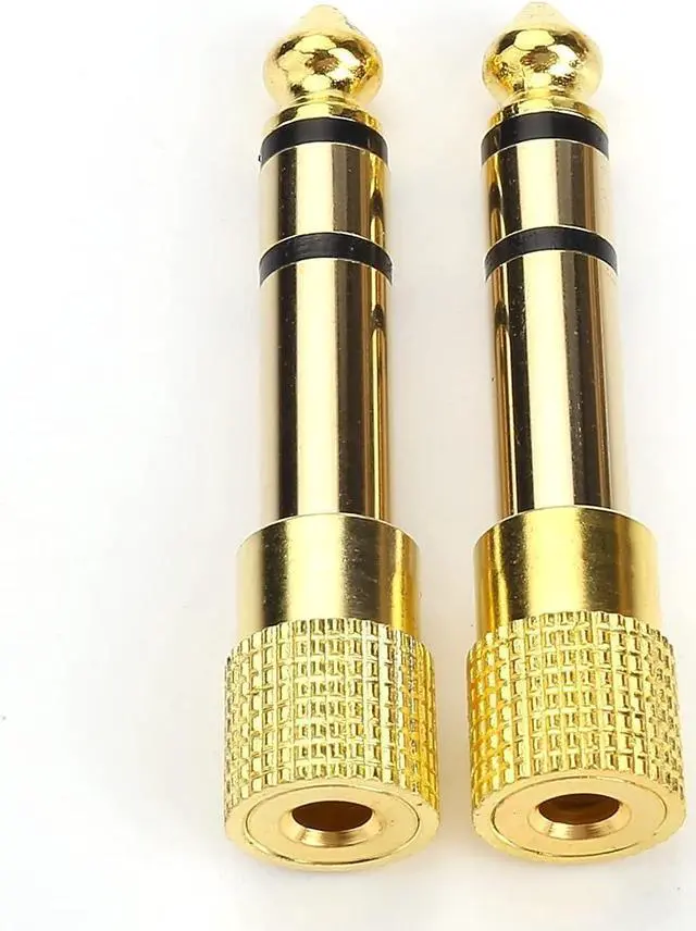 Alt view image 2 of 7 - Professional 6.35mm 1/4 inch Plug to 3.5mm 1/8 inch Jack Gold Plated TRS AUX Stereo Audio Headphone Jack Adapter Converter Connector(2 Pack)