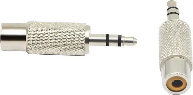Alt view image 2 of 7 - RCA to 3.5MM Audio Adapter Metal 3.5mm (1/8 Inch) Stereo Plug Male to RCA Female Jack Adaptor Connector(Silver)(2 Packs 3-Pole)
