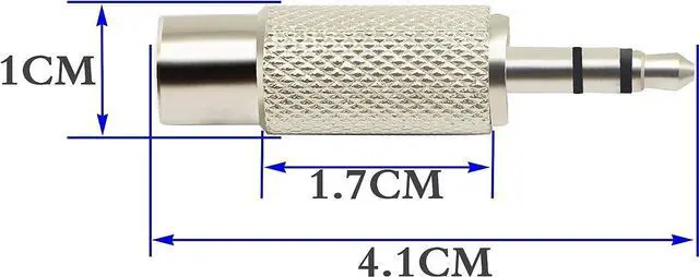 Alt view image 6 of 7 - RCA to 3.5MM Audio Adapter Metal 3.5mm (1/8 Inch) Stereo Plug Male to RCA Female Jack Adaptor Connector(Silver)(2 Packs 3-Pole)
