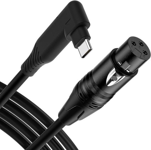 USB C to XLR Cable 10 Ft Premium Type-C to XLR Female Microphone Cord with  Heavy-Huty Metal XLR Connector to Male Right-Angle USB C Interface  Compatible with Windows Laptop PC Mic 
