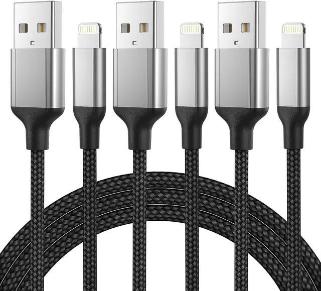Main image of 1.5ft Lightning Cable Short 3 Pack iPhone Charger Fast Charging for Car [MFi Certified] 1.5 Foot Braided  Carplay Cord for iPhone 14 13 12 11 Pro Max Mini XR XS X 8 7 Plus SE iPad Airpods