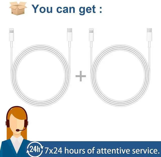 Alt view image 5 of 7 - iPhone Charger Cord Lightning Cable Type C Charger Fast Charging 2-Pack iPhone Fast Charger USB C (6.6Ft) Compatible with iPhone14/14 Pro/14 Pro Max/13/13pro/12/12 Pro/12 Pro Max/iPad