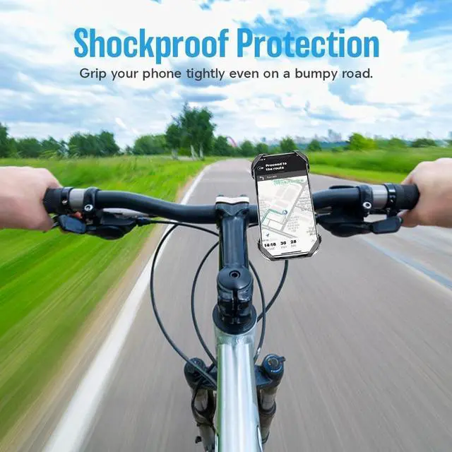 Alt view image 2 of 7 - Bike Phone Mount, 2 Pack Universal Motorcycle Phone Mount 360° Rotatable Adjustable Bike Phone Holder Compatible for iPhone 13/12/11 and More 4.5" to 7" Smartphones