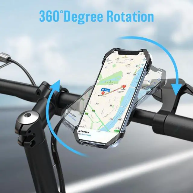 Alt view image 3 of 7 - Bike Phone Mount, 2 Pack Universal Motorcycle Phone Mount 360° Rotatable Adjustable Bike Phone Holder Compatible for iPhone 13/12/11 and More 4.5" to 7" Smartphones