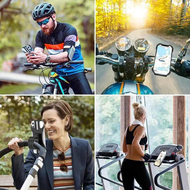 Alt view image 6 of 7 - Bike Phone Mount, 2 Pack Universal Motorcycle Phone Mount 360° Rotatable Adjustable Bike Phone Holder Compatible for iPhone 13/12/11 and More 4.5" to 7" Smartphones