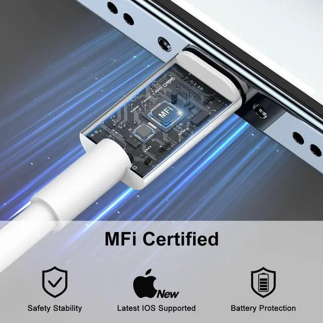 Alt view image 2 of 7 - 2 Pack 10 Feet USB C to Lightning Cable [ MFi Certified] Type C Fast Charger Cable 10ft for iPhone 14 13 12 11 Pro/Pro/Max/Mini/iPhone SE