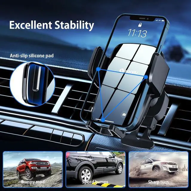 Alt view image 4 of 7 - Wireless Car Charger Mount, 15W Fast Charging Auto-Clamping Car Phone Holder, Windshield Dashboard Air Vent Car Charging Holder for iPhone Samsung Google LG etc