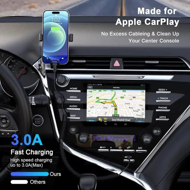 Alt view image 2 of 7 - Coiled USB C to Lightning Cable [Apple MFi Certified] 2 Pack iPhone Fast Charge Cord 3FT Super Fast Charging for iPhone 14/Pro Max/13/12/11 Pro/11/X/8/7/6 Connect Carplay Car Wall Charge Black