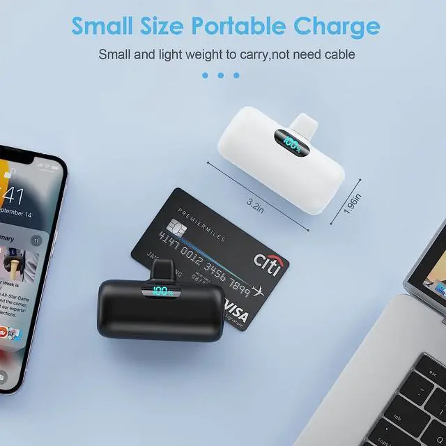 Alt view image 4 of 7 - [2 Pack]Small Portable Charger for iPhone Upgraded 5000mAh PD Fast Charging Power Bank Cute Mini Portable Phone Charger Battery Pack Compatible with iPhone 14/14 Pro Max/13/13 Pro/12 Pro/11/XR/X/8 etc