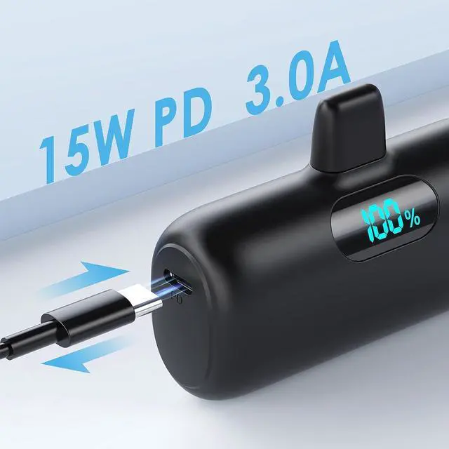 Alt view image 6 of 7 - [2 Pack]Small Portable Charger for iPhone Upgraded 5000mAh PD Fast Charging Power Bank Cute Mini Portable Phone Charger Battery Pack Compatible with iPhone 14/14 Pro Max/13/13 Pro/12 Pro/11/XR/X/8 etc