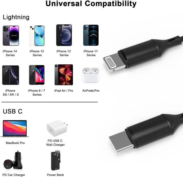 Alt view image 5 of 7 - Coiled USB C to Lightning Cable [Apple MFi Certified] 2 Pack iPhone Fast Charge Cord 3FT Super Fast Charging for iPhone 14/Pro Max/13/12/11 Pro/11/X/8/7/6 Connect Carplay Car Wall Charge Black