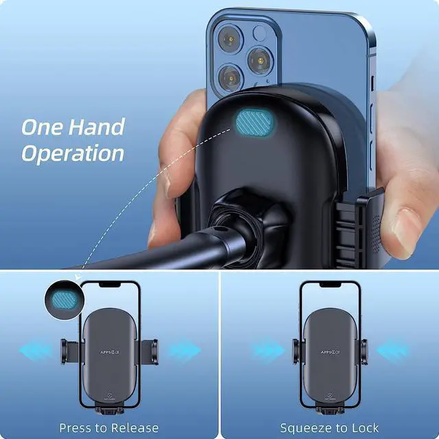 Alt view image 5 of 7 - APPS2Car Wireless Car Charger 15W Fast Charging Car Phone Holder Charger Wireless Car Charger Mount for Dashboard Windshield Air Vent Compatible with iPhone 15 Pro Max Plus 14 13 12 Samsung LG & More