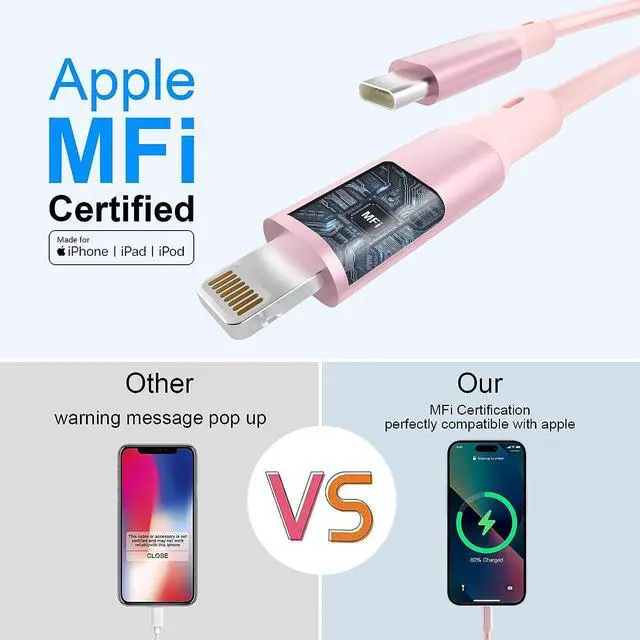 Alt view image 4 of 7 - Coiled iPhone Lightning Cable Apple Carplay Cord, MFi Certified 3FT USB C to Lightning Car Charger Cable Pink Short Curly with Data Sync, for iPhone 14 13 12 11 Pro Max Plus Mini SE XS XR X 8 7 6 5