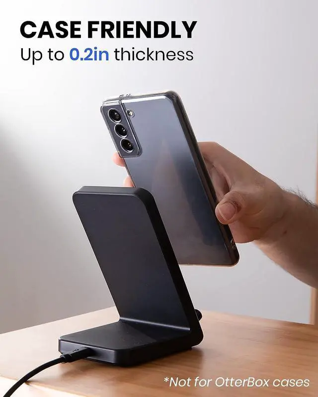 Alt view image 4 of 6 - Wireless Charger Wireless Phone Charger Samsung S22/S21/S20/S10/S9 +/Ultra Note 20/10/9 Wireless Charging Stand for iPhone 14/13/12 Pro Max/Pro/Mini SE 11 X XR XS MAX X 8 Plus (Adapter Included)