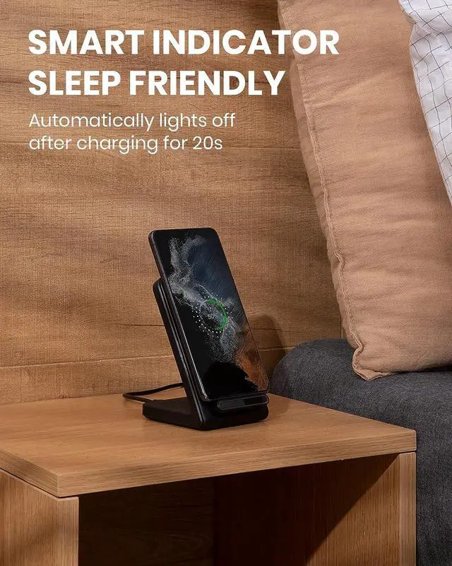 Alt view image 5 of 6 - Wireless Charger Wireless Phone Charger Samsung S22/S21/S20/S10/S9 +/Ultra Note 20/10/9 Wireless Charging Stand for iPhone 14/13/12 Pro Max/Pro/Mini SE 11 X XR XS MAX X 8 Plus (Adapter Included)