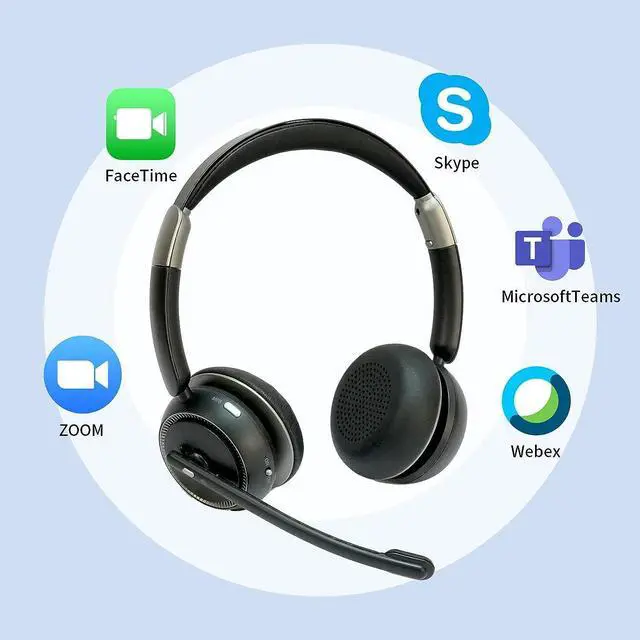 Alt view image 6 of 7 - Bluetooth Headset with Microphone V5.2 Single and Dual Ear Wireless Headphones with AI Noise Cancelling for Cell Phone Laptop Trucker Home Office Call Center Zoom Online Class