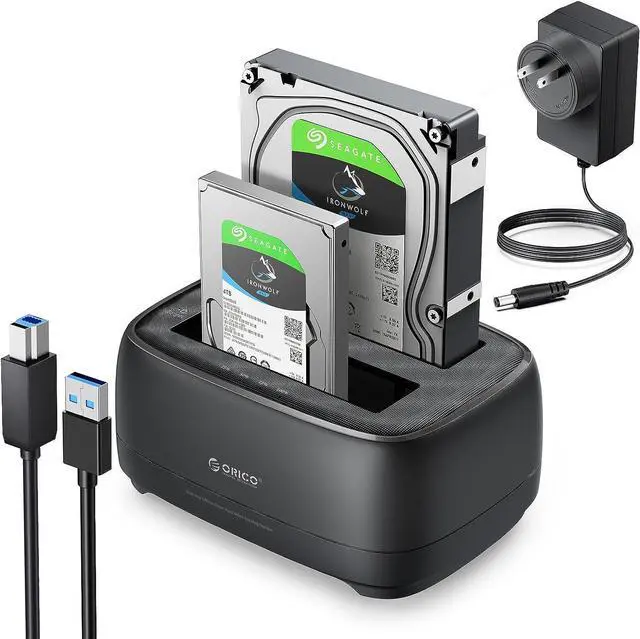 Main image of Dual Bay External Hard Drive Docking Station USB 3.0 to SATA with Duplicator/ Offline Clone Function 3.5HDD Dock for 2.5/3.5 inch HDD SSD Plug&Play Support UASP Max Up to 40TB-DD-C