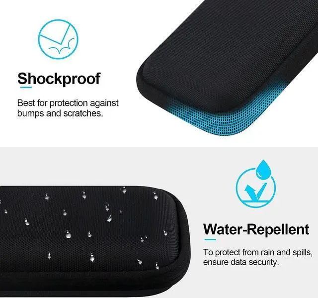 Alt view image 2 of 7 - Hard Drive Carrying Case for SanDisk Professional PRO-G40 SSD 1TB 2TB 4TB USB-C External Solid State Drives EVA Shockproof Water Repellent Storage Travel Bag Black+Black