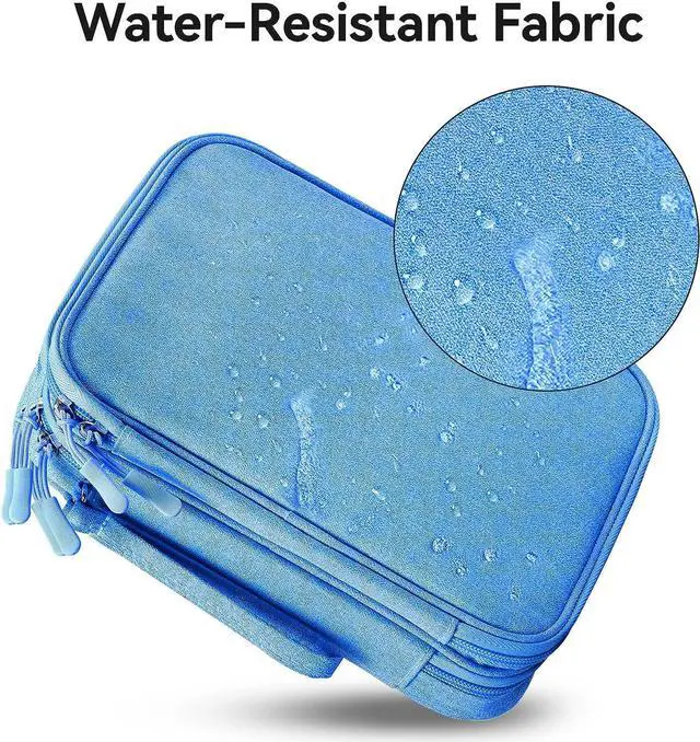 Alt view image 5 of 7 - Large Electronics Organizer Case Travel Essentials Pouch Bag for Cables Charger & Cords 7.9 Inch Tablet Magic Mouse (Sky Blue Two Layers-L)