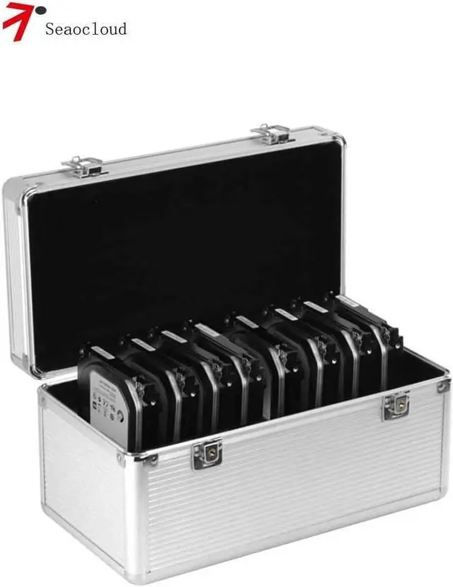 Alt view image 5 of 7 - Hard Drive Case 10-Bay Protection HDD Storage Box Suitcase fit for 3.5 HDD