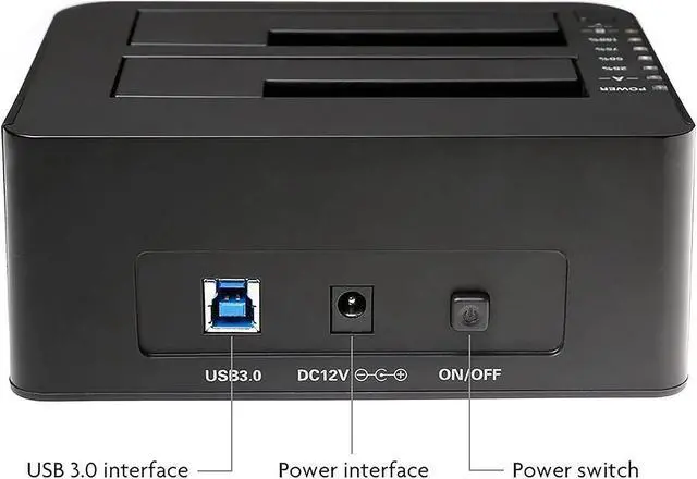 Alt view image 6 of 7 - WEme USB 3.0 to SATA Dual-Bay External Hard Drive Docking Station with Offline Clone/Duplicator Function for 2.5 & 3.5 Inch HDD SSD SATA (SATA I/II/III) Support 2X 8TB & UASP, Tool-Free