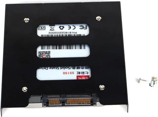 Alt view image 4 of 5 - 2.5 to 3.5 Hard Drive Adapter SSD Bracket 2.5 to 3.5 Adapter Metal Hard Drive Tray with Mount Screws SSD Mounting Bracket Universal Hard Drive Bracket 4 Pack