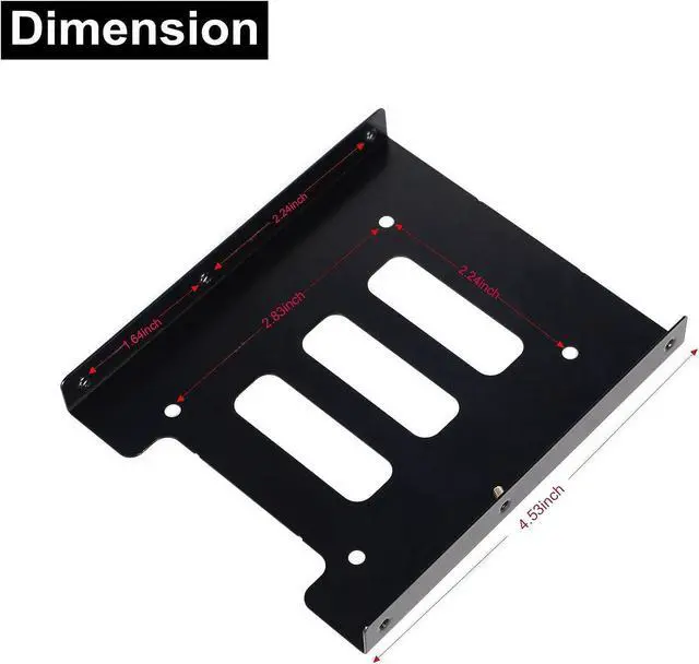 Alt view image 2 of 5 - 2.5 to 3.5 Hard Drive Adapter SSD Bracket 2.5 to 3.5 Adapter Metal Hard Drive Tray with Mount Screws SSD Mounting Bracket Universal Hard Drive Bracket 4 Pack