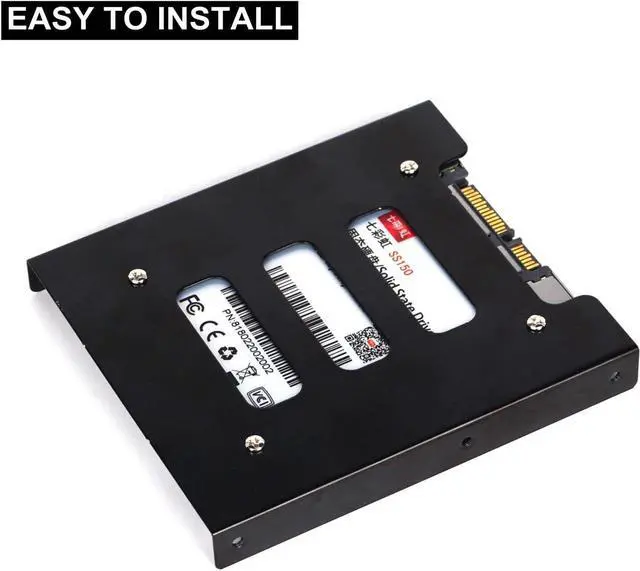 Alt view image 3 of 5 - 2.5 to 3.5 Hard Drive Adapter SSD Bracket 2.5 to 3.5 Adapter Metal Hard Drive Tray with Mount Screws SSD Mounting Bracket Universal Hard Drive Bracket 4 Pack
