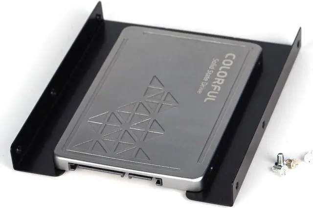 Alt view image 5 of 5 - 2.5 to 3.5 Hard Drive Adapter SSD Bracket 2.5 to 3.5 Adapter Metal Hard Drive Tray with Mount Screws SSD Mounting Bracket Universal Hard Drive Bracket 4 Pack