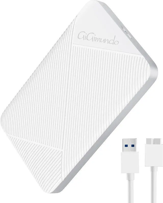 Main image of 2.5 Hard Drive Enclosure 5Gbps USB 3.0 to SATA III External HDD Enclosure for 2.5inch 9.5mm 7mm SSD HDD Supports UASP SATA III (White)