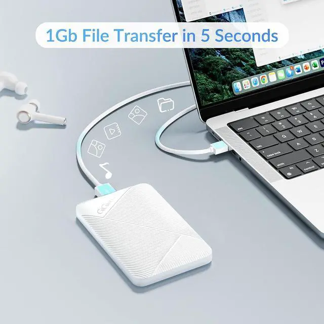 Alt view image 2 of 7 - 2.5 Hard Drive Enclosure 5Gbps USB 3.0 to SATA III External HDD Enclosure for 2.5inch 9.5mm 7mm SSD HDD Supports UASP SATA III (White)