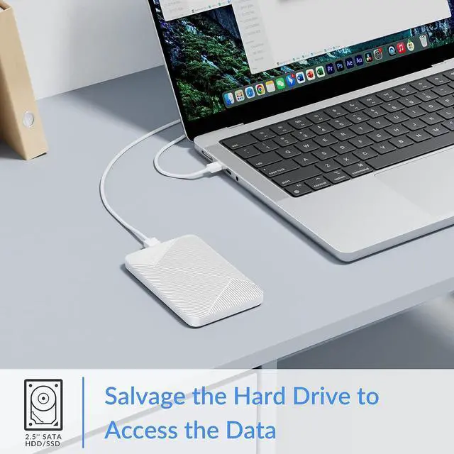 Alt view image 7 of 7 - 2.5 Hard Drive Enclosure 5Gbps USB 3.0 to SATA III External HDD Enclosure for 2.5inch 9.5mm 7mm SSD HDD Supports UASP SATA III (White)